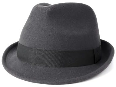 Zylioo S/M/L/XL/XXL Trilby Fedora Hut Filzhut Für Großen und Kleinen Kopf, Winter Gangster Bogarthut Mafiahut aus Filz
