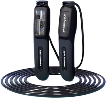 LeeQinersw Cuerda para Saltar Infantil Cuerda con Digital Y Mango Ergonómico Cuerda de Saltar Ajustable Ligera PP PVC Adecuada para Niñas Niños Ejercici, Negro