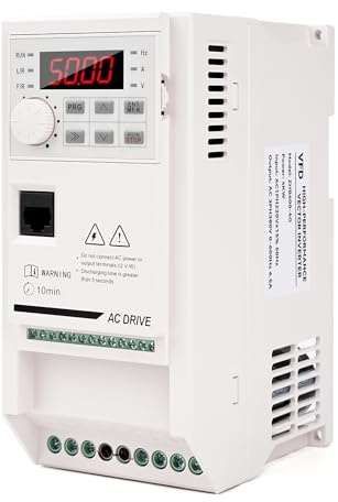 Variateur de fréquence 4KW VFD Transformateur 220V 380V variateur de Vitesse pour Moteur Entrée monophasée 220V Sortie triphasée 380V CNC convertisseur de fréquence ZHB600-4KW avec rallonge de 2M