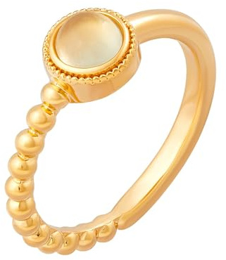cai Damen Ring 925/- Sterling Silber Glänzend Prehnit gelb 274270395V
