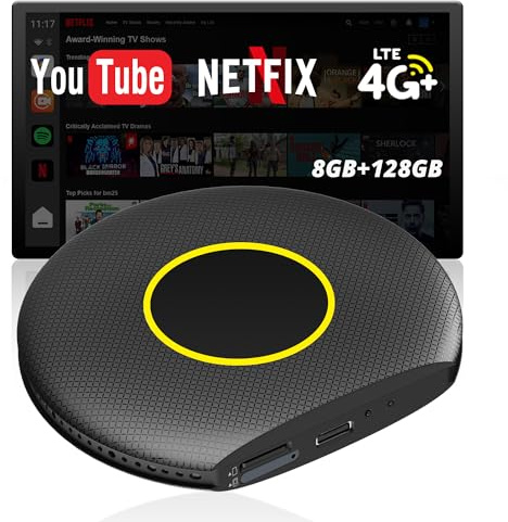 ATOTOSELECT Wireless CarPlay Adapter, 8G+128G | 4G LTE | GPS | Full Android OS for Magic AI Box, Smart Wireless Android Auto Adapter with AI Assistant, IoT Hub, Bluetooth, Support for YouTube/Netflix