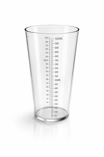 MeraPrime Misuratore trasparente per frullatori a mano, 800 ml, altezza 17 cm, senza BPA, adatto per lavastoviglie