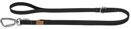 KOCH Hundeleine Safety Waterproof, Made in Germany, Sicherheitskarabiner aus Aluminium bis 400kg, wasserfest und pflegeleicht, ideal für Alltag und Training, schwarz / 16mm | 300cm