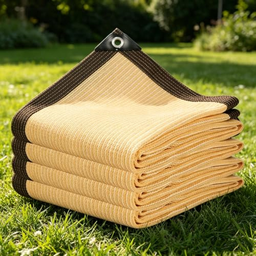 Filet d'ombrage Extérieur 2.6 x 3.6 m Coupe-Vent et Perméable à l'eau, Anti-UV, Résistant, avec Œillets UV Toile Ombrage Bache pour Patio Serre Jardin Pergola Pet House, Couleur Crème