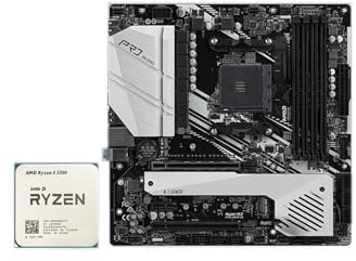 Scheda madre Kit scheda madre Fit For ASRock X570 con CPU Ryzen 5 5500 Scheda X570M Pro4 4xDDR4 M.2 NVME HDMI RGB USB MATX AM4(Motherboard+CPU)