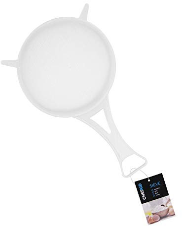 Chef Aid 12cm Wide Nylon Mesh Plastic Strainer in White - Ideal for Draining, Straining, and Washing Beans, Fruits, Vegetables, Salads, and More - BPA Free, Dishwasher Safe