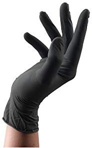 Box of 100 Latex Gloves Black Size L