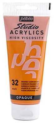 Pébéo 837032 Studio Acrylique Tube Orange Cadmium Imitation 100 ml