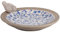 Esschert Design 2 Stück Vogeltränke, Vogelbad aus Keramik in blau-weiß, Ø ca. 34 cm
