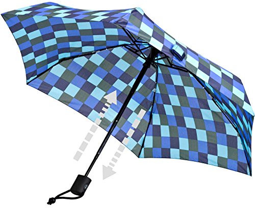 EuroSCHIRM Dainty automatic der Sonnen-, Wander-, Regen- & Trekkingschirm Farbe marine/oliv/kö'blau/eisblau