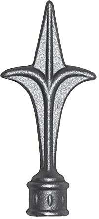 Pointe de lance 125mm diamètre 16mm avec bague à souder en forme de fleur de lys
