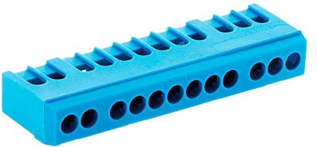 Bornier de terre 12 modules - bleu - Zenitech