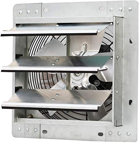 iLIVING ILG8SF10V 10 Aspiratore da Parete con otturatore Automatico Ventilatore di Ventilazione soffitta o Garage 820 CFM 1200 (Cavo di Alimentazione Non Incluso) Argento 10 - Variabile