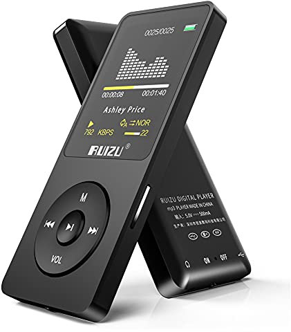 RUIZU 32GB MP3 Player with Bluetooth 5.3, Portable Music Player for Kids Sports Running, FM Radio, Voice Recorder, Equalizer, 80H Digital Audio Video Shuffle Resume Playback, Up to 128GB Micro SD Card