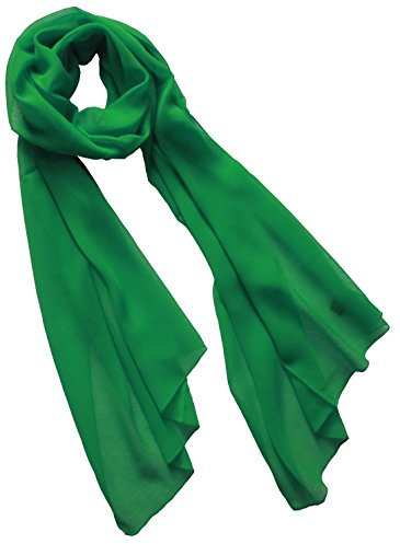 nella-mode Uni-Farbener Seidenschal, ca. 180x50 cm; reine Seide; Farbe Jadegrün