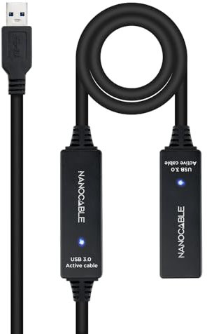 CABLE USB NANO CABLE USB3.0 A/M - USB3.0 A/H 10.0M NEGRO ALARGADOR C/AMPLIFICADOR
