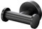 Gatco 4635AMX Glam Double Robe Hook, Matte Black