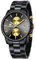 GOLDEN HOUR Herrenuhren mit lässiger wasserdichter Chronographen-Quarzuhr aus Edelstahl und Metall, Auto Date in Goldzeigern
