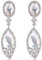 Clearine Ohrclips lang Damen Hochzeit Party Kristall Tropfen Chandelier Dangle Ohr Clips on Damen Ohne Ohrlöcher Silber-Ton Klar