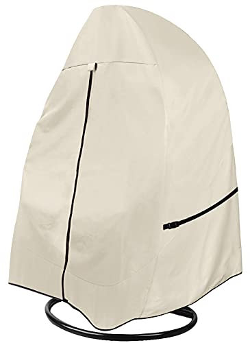 Porch Shield Patio Hängesessel Abdeckung – 600D wasserdichte Outdoor-Doppelsitz-Weidenschaukel, Hängesessel mit Ständerschutz, Beige