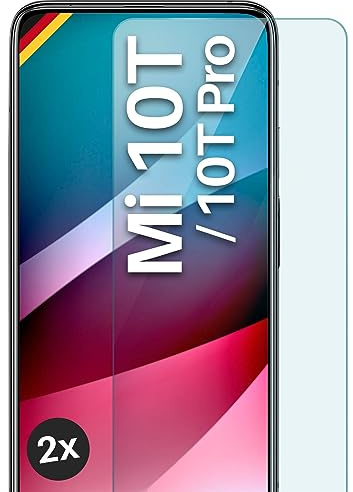 moex Schutzfolie für Xiaomi Mi 10T / Mi 10T Pro Glas 9H Härte, gehärtetes Schutzglas, Panzer Schutz Glas Displayschutz Folie, kompatibel mit jeder Handy Hülle, ShockProtect 2 Stück