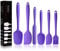 BINHAI Juego de espátulas de silicona de – Púrpura 6 piezas de espátula de goma antiadherente con núcleo de acero inoxidable Espátula resistente al calor utensilios de cocina para