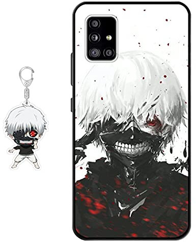 Staremeplz Hülle für Samsung Galaxy A51 Anime Handyhülle [Mit Schlüsselbund] Cartoons Silikon Sanft Bumper Case Hülle für Samsung Galaxy A51