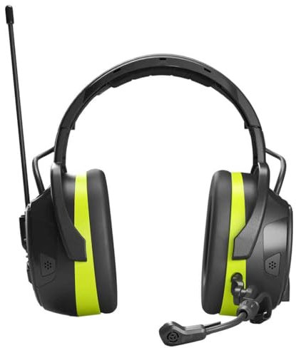 Hellberg Local 446 Active Capsule Hearing Protection with Radio - Electronic Ear Defenders with Radio Antenna - EN 352