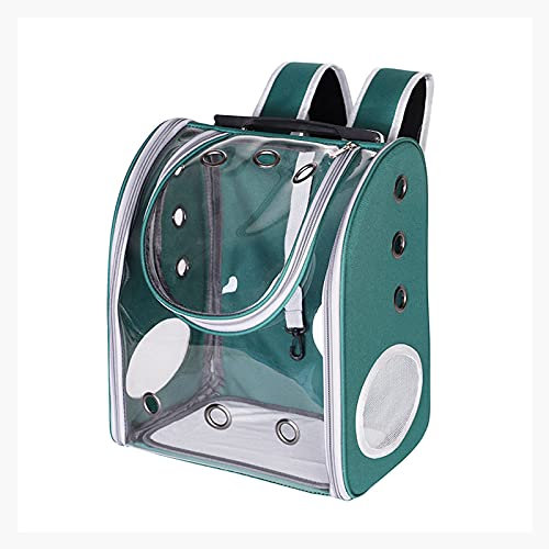 PETCUTE Zaino per Cani Gatti,Traspirante Trasparente Zaino per Cani Taglia Piccola, Pieghevole Zaino per Gatto con Cintura di Sicurezza Interna,Materasso Morbido,Carico Massimo 7kg