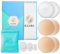 ILLURE® Nippelpads – Damen Nipple Cover [2 Paar] mit Brustwarzenschutz - Nipple Pads wiederverwendbar & waschbar - dünne Selbstklebende Brustwarzen Nippelabdeckung aus hypoallergenem Silikon [8 cm]