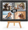 PR Print Royal Schieferplatte selbst gestalten - Foto-Collage mit 4 Fotos bedrucken - Geschenk für Freunde, Familie I Personalisiertes Foto-Geschenk - Schiefertafel mit Staffelei, 15 x 20 cm