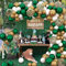 Ghirlanda di palloncini della giungla, 117 pezzi, verde, bianco e oro, con coriandoli in lattice, palloncini di safari, per compleanni, feste di compleanno per bambini, matrimoni, feste di compleanno