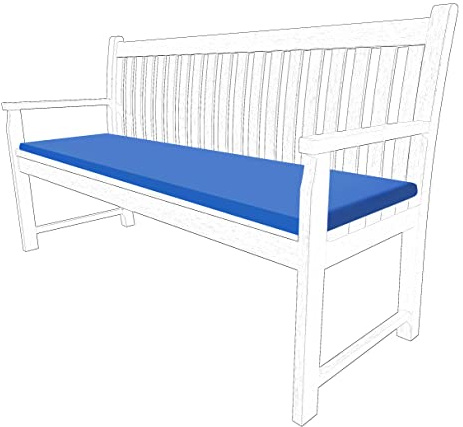 2 3 & 4 Seater Outdoor Garden Bench Cushion Water Resistant Patio Furniture Rectangle Bench Cushion Comfortable Seat Pad Soft Non-Slip Furniture Pad (Royal Blue, 2 Seaters)