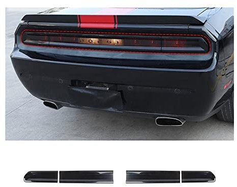 TMDGG ABS Auto Rücklicht Lampe Dekoration Abdeckung Aufkleber passend für Dodge Challenger 2009-2014 Außenzubehör Schwarz