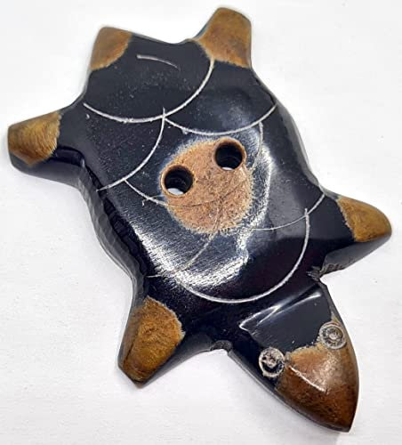 ECHT Horn Schildkröte, schwarz-braun, 50 mm, 5 Stück, Lüna Knöpfe