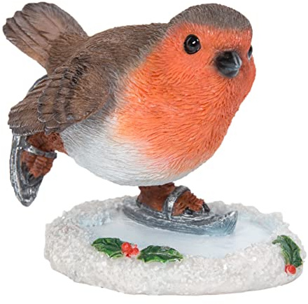 Vivid Arts - Ice Skating Robin Home or Garden Decoration (BG-SK61-G)