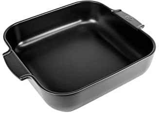 PEUGEOT - Cacerola cuadrada de cerámica – 36 cm (incluyendo asas) x 31 cm x 8,2 cm – Capacidad: 5,4 L – 10 años de garantía – Negro satinado