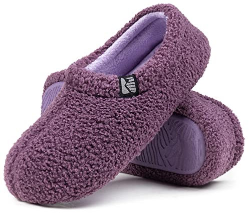 RockDove Zapatilla Interior de Peluche Teddy para Mujer con Parte Trasera Cerrada, 42/43 EU, Morado