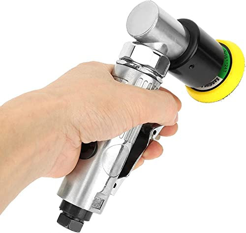 Smerigliatrice Orbitale ad Aria Compressa Mini Lucidatrice Pneumatica 2 50mm Mini Smerigliatrice Angolare per la Lucidatura e Molatura Auto, Mobili, Legno ad Alta Velocità 15000 giri/min