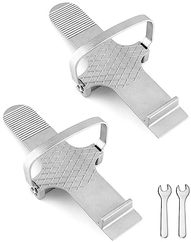 QWORK Foot Panel Lifter, 2 Pack Aluminum Alloy Door Lifter Tool, for Drywall Install, Hinge Installation, Plywood Lifting Tool for Glass, Ceramic Tile, Silver