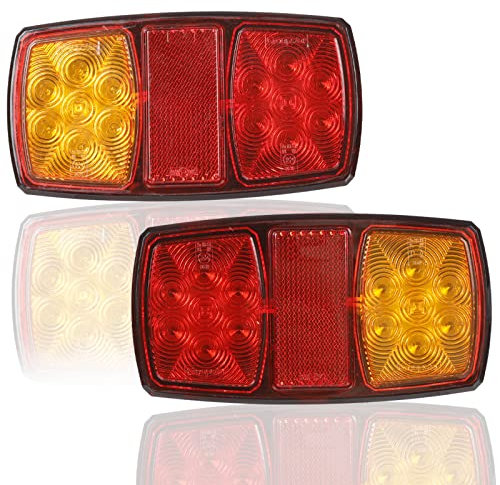 Yuanjoy LED Rückleuchten Set, 2 Stück Universal 12V Anhänger Rücklichter Anhängerbeleuchtung Wasserdicht IP65 für PKW LKW Caravan KFZ Boot Vans - E-Mark E4
