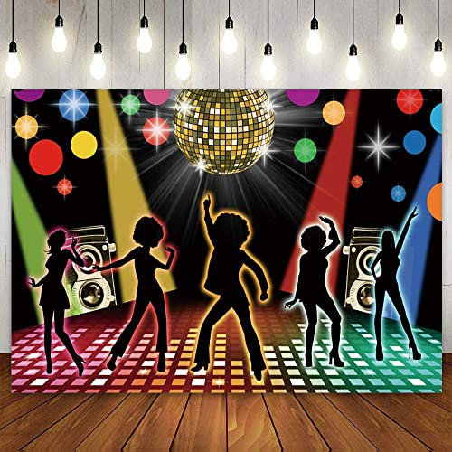 Disco Party Dekor Kulisse Tänzer Club Tanz Hintergrund Bühne Neon 70er 80er Jahre 90er Jahre Geburtstag für Männer Frauen Banner Poster Foto 300x200cm