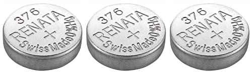 RENATA Set di 3 batterie a bottone in argento ossido 376/SR626W 0% mercurio