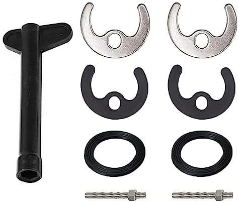 9 Pcs Tap Fixing Fitting Kit Basin Washer Sink Monobloc Mixer Tap Fixing Stainless Steel Single Hole Washer Sink Tap Fixing Set (Black, Silver)