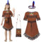 JONRRYIN Indianer Kostüm Kinder Mädchen, Indianer Kleid mit Indianer Kopfschmuck Feder, Faschingskostüm Indianer mit Taschen, Indianer Kleid Damen für Karneval Fasching Cosplay Party (L)