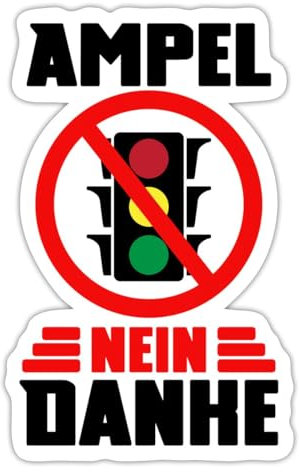 Spreadshirt Ampel Nein Danke Sticker Aufkleber, 10 x 10 cm, Mattweiß