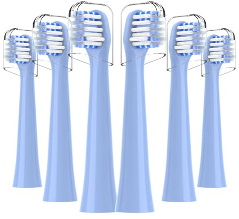Replacement Toothbrush Heads Compatible with Colgate Hum Toothbrush - Brush Heads Replacement Compatible with Hum Smart Battery Toothbrush, Blue, 6 Pack