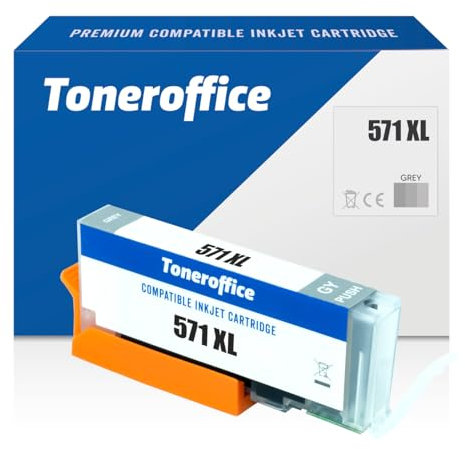 CLI-571 GY Druckerpatrone XL mit Chip für Canon CLI-571 GY XL Druckerpatronen Grau Kompatibel (ca. 3350 Seiten)