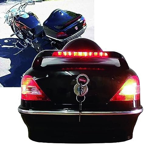 KLUFO 28L Motorrad Kofferraum-Heckbox, wasserdichte Motorrad-Topcase, zur Aufbewahrung von Helmgepäck, mit Licht- und Sicherheitsschloss, Gepäckkoffer für Roller/Fahrrad, schwarz