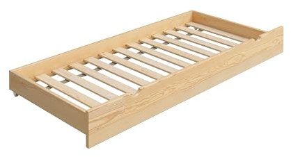 YOUKO Unterbettkommode mit Zusätzlichem Schlafplatz aus Massivem Kiefernholz - Bettkasten mit Rollen Schubladenboden mit Starkem Rahmen - Unterbettbox mit Glatten Kanten Varnish